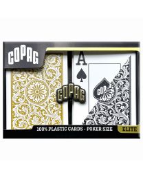 COPAG 1546 Plastic Poker Size Jumbo Index Black/Gold