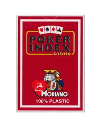 Modiano Plastic Poker Index Casino Cards Red